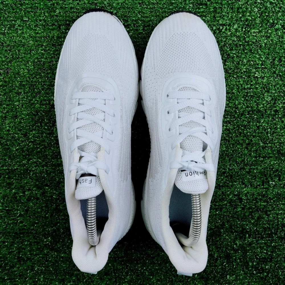 Fashion‎ Sneakers Mens 41 White Knit Running Shoes Athletic Walking Low Top